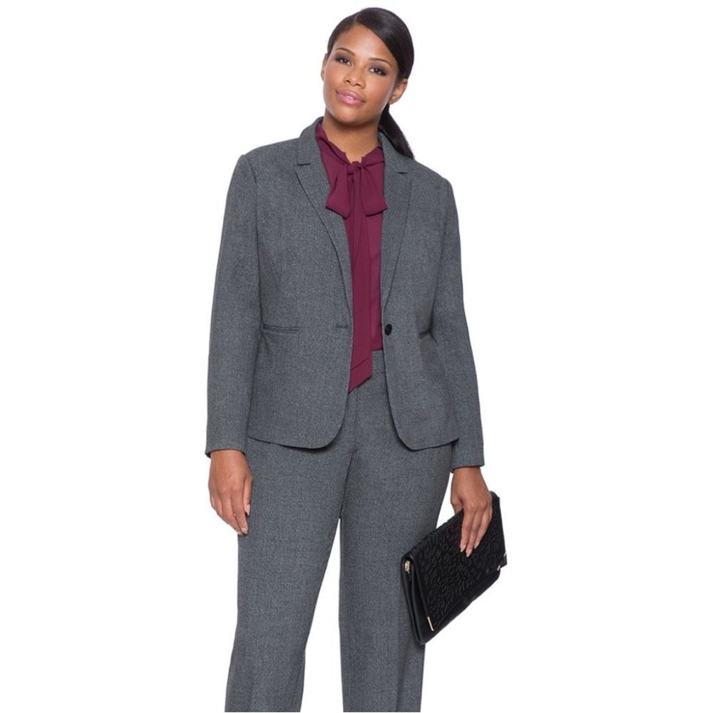 Eloquii Sheffield Steel Grey One Button Blazer Size 22